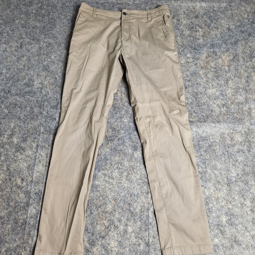 Birddogs Golf Pants Men 32x30 Khaki Beige Performance Chino Stretch Zip Pocket